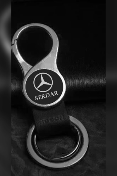 İŞTE BU Kişiye Özel İsimli Çelik Anahtarlık Kutulu Araba Markası Mercedes-Ben...