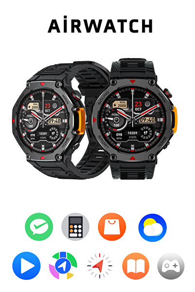 AirWatch Silikon Kordonlu Akıllı Saat Iphone Ve Android Tüm Telefonlara Uyumlu IP68 Su Geçirmez