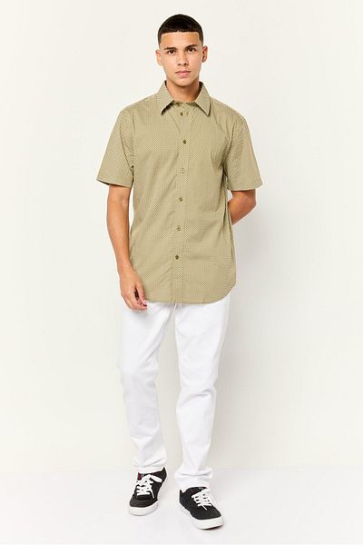 Esprit Men Slim Fit Allover Print Short Sleeves Casual Shirt, Multi Colors
