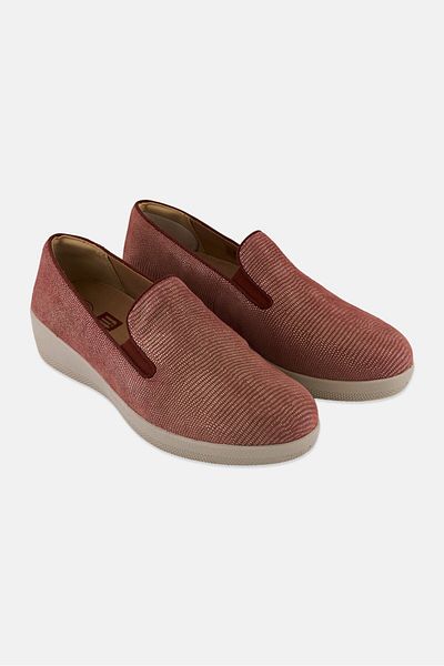 Fitflop Women Superskate Lizard Print Slip On Shoes, Red