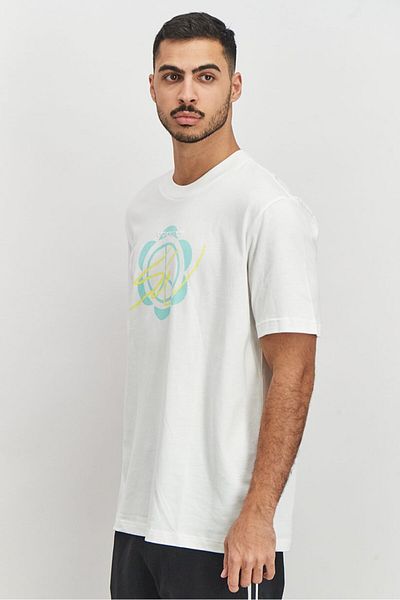 adidas Men Sportswear Fit Embroidered T-shirt, White Combo