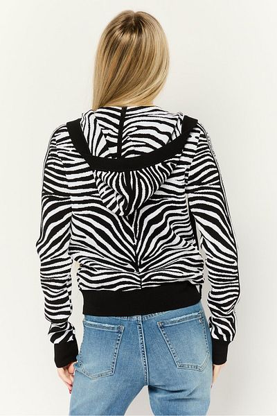 Michael Kors Women Zebra Print Long Sleeve Hoodie, Multicolor