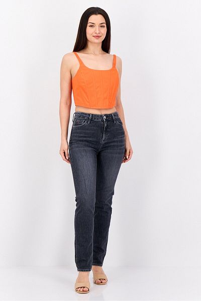 Esprit Women Slim Fit Washed Stretchable Jeans, Washed Black