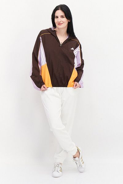 adidas Women Sportswear Fit Hooded Half Zip Training Sweatshirt, Brown Combo