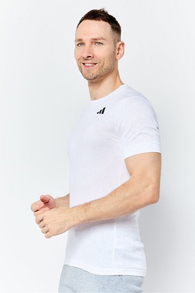 adidas Men Slim Fit Short Sleeve Tennis T-shirts, Off White
