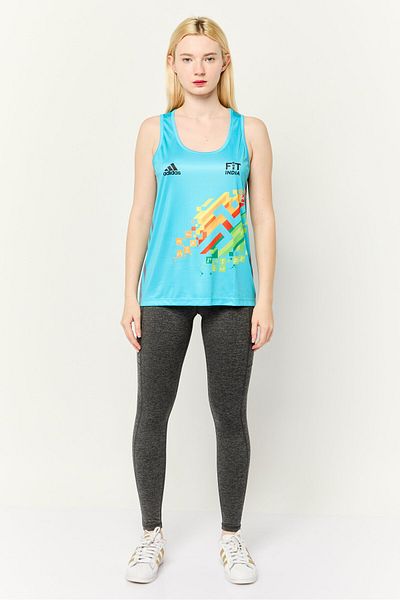 adidas Women Sportswear Fit Fit India Training Jersey, Turquoise