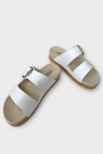 Liger Жіночі щоденні капці з товстою підошвою, з пряжкою, зручні, стильні, літні, для дому, пляжу, відпустки, БІЛІ