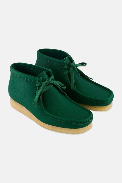 CLARKS Women Wallabee Standard Lace Up Casual Shoes, Teal Green