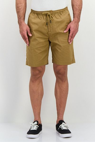 GAZZARRİNİ Men Regular Fit Plain Chino Shorts, Light Brown