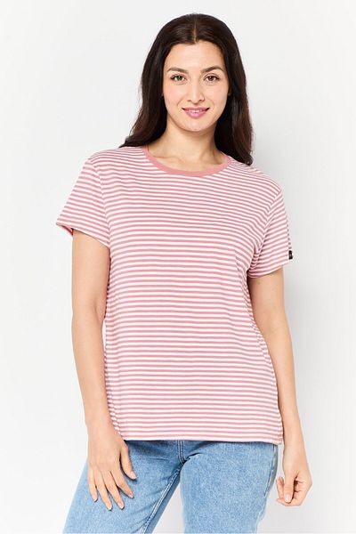 Dockers Women Round Neck Short Sleeve Stripe T-shirt, Multicolor