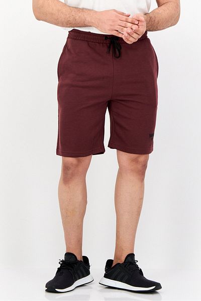 Tapout Men Drawstring Brand Logo Basic Shorts, Chocolate Brown