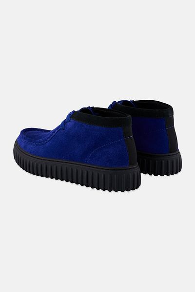 CLARKS Kids Boy Torhill Standard Fit High Cut Lace Up Shoes, Blue