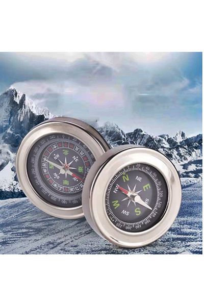 newnet Portable Pocket Compass Stainless Steel Metal Case for Outdoor Camping Nature Hike -1Pcs