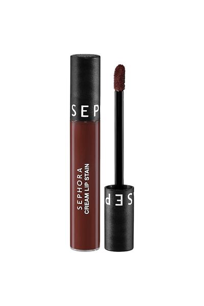 SEPHORA COLLECTION Cream Lip Stain 10HR Liquid Lipstick 123 Brownie - Matte Dark Brown 5ml