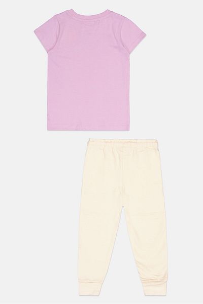 NİCKELODEON Toddlers Girl 2 Piece Graphic Print Top And Pants Pajama Set, Lavender