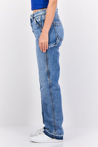 Esprit Women Straight Fit Washed Non-stretchable Carpenter Jeans, Blue