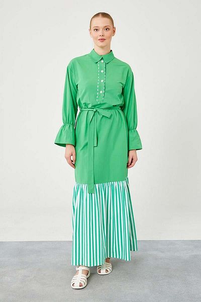 Levidor Rochie din popelin cu dungi Benetton