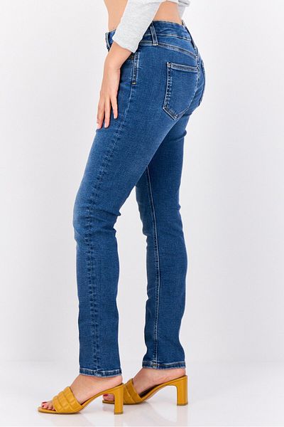 Esprit Women Slim Fit Washed Mid Rise Stretchable Denim, Blue