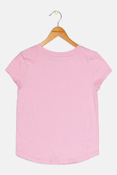 GAP Kids Girl Graphic Printed Short Sleeve T-Shirt, Pink