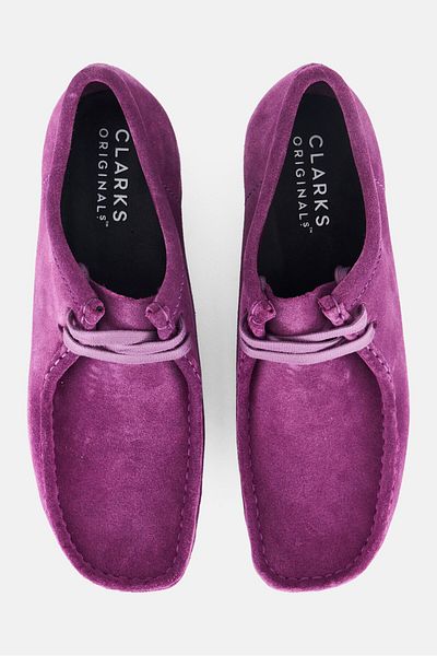 CLARKS Men Stranded Wallabee Lace Up Casual Shoes, Purple
