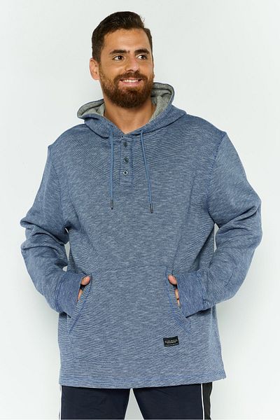 Silver Jeans Co. Men Heather Long Sleeves Hoodies, Blue
