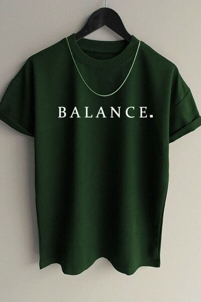 MEİLİFENG Ανδρικό μπλουζάκι Nefti Green Balance με στάμπα Oversize