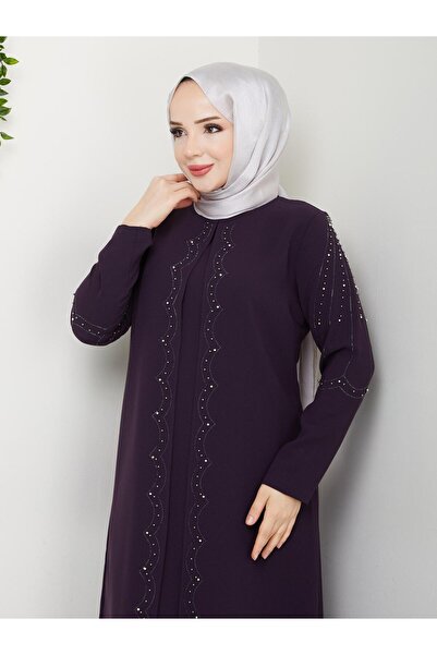 ELBİSHE Kol Taş Detaylı Anne Elbisesi