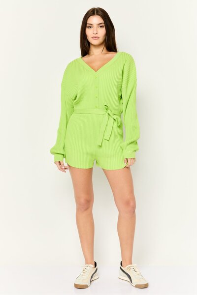 adidas Women Sportswear Fit Long Sleeves Outdoor Playsuits, Green