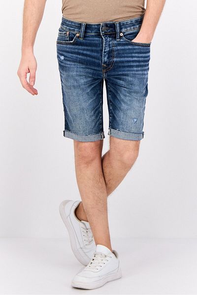 AMERICAN EAGLE Men Washed Denim Shorts, Navy