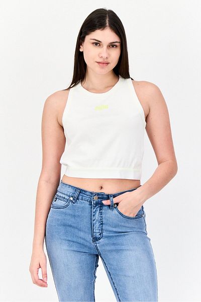 Esprit Women 2 Pieces Crew Neck T-shirt And Tank Top, Lime Green/white