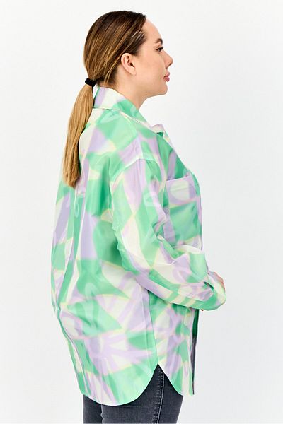 Asos Design Women Allover Print Jacket Shirt, Multicolor