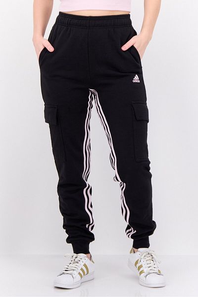 adidas Women Sportswear Fit Outdoor Sweatpants, Black/pink