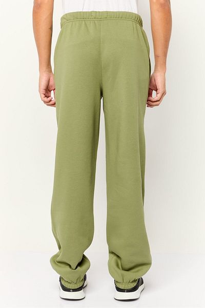 Esprit Men Regular Fit Brand Logo Sweatpants, Olive