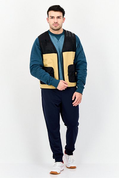 adidas Men Sportswear Fit Sleeveless Outdoor Jackets Vest, Black/ khaki