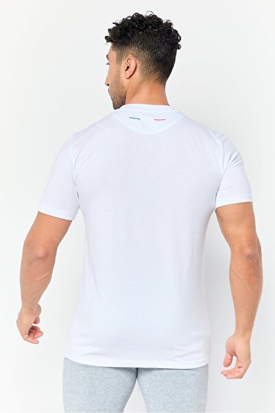 Lamborghini Men Sportswear Fit Short Sleeve Outdoor T-Shirt, White