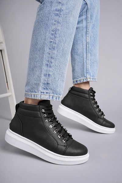 FASHIONLINE SLW206 Ottawa Lace-Up Skin Ανδρικές καθημερινές αθλητικές μπότες BT Μαύρο