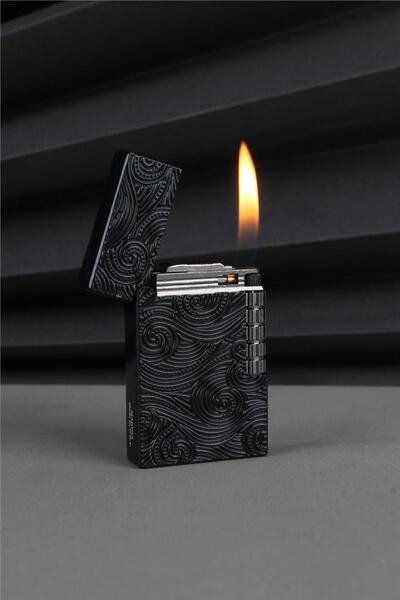 Silvio Monetti Kabartmanlı İşlemli Desenli Siyah Gazlı Çakmak - 25CAK110TB10