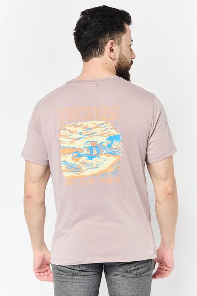 Dockers Men Crew Neck Short Sleeve Brand Logo T-Shirt, Dusty Pink