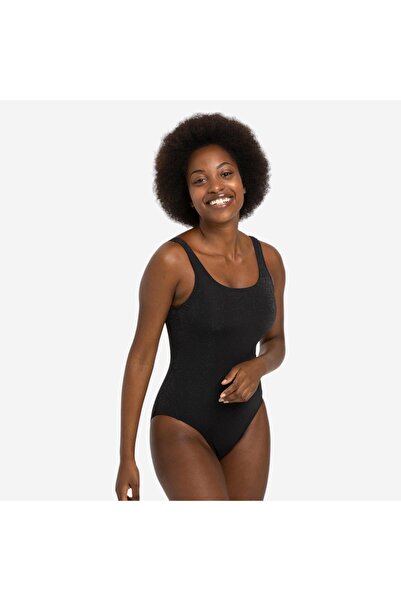 Decathlon Nabaiji Kadın U Kesim Sırt Detaylı Mayo - Siyah - HEVA Starlight