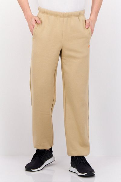 Esprit Men Regular Fit Brand Logo Sweatpants, Tan