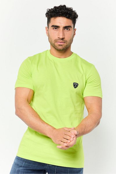 Lamborghini Men Crew Neck Short Sleeves Brand Logo T-Shirt, Green