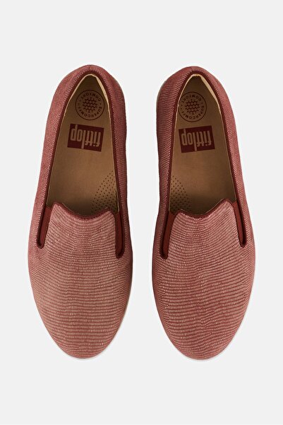 Fitflop Women Superskate Lizard Print Slip On Shoes, Red