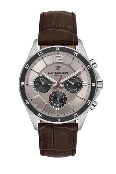 Daniel Klein Dk.1.13973-5 Exclusive All Functions Active 3 Atm Water Resistant Leather Watchband Coffee