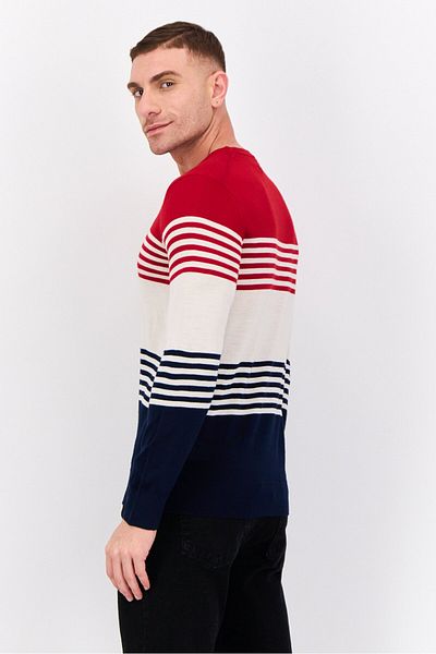 Nautica Men Crew Neck Embroidered Logo Sweater, Multicolor