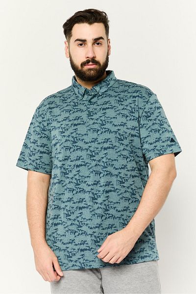 adidas Men Sportswear Fit Short Sleeve Outdoor Polo Shirt, Sage Blue