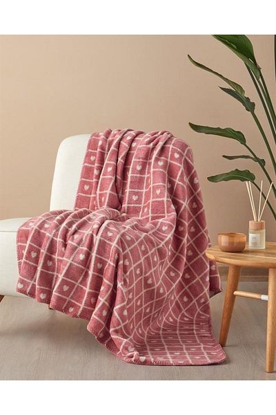 English Home Pink Acrylic Tv Blanket 130X170 cm Sweet Hearts