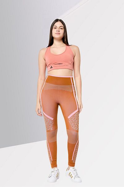 adidas Women Brand Logo Padded Sports Bra, Dark Orange