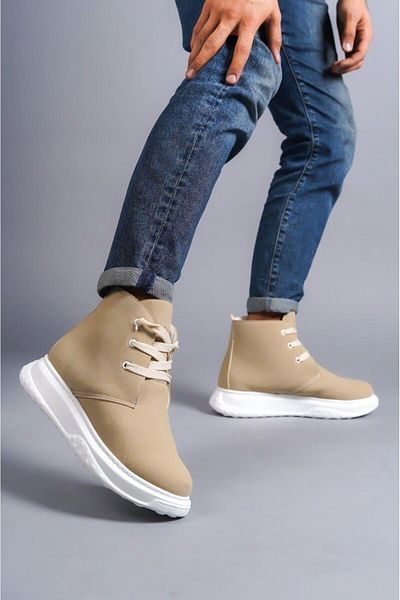 FASHIONLINE Franca SLW204 Ανδρικά Αθλητικά Μποτάκια Suede - Lace-Up, BT Beige