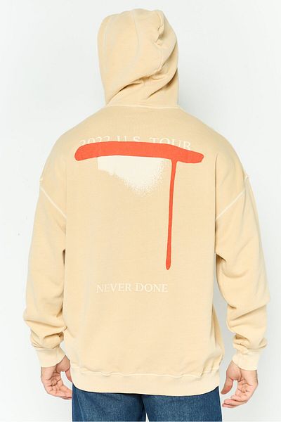 Diesel Men Hooded Long Sleeve Embroidered Sweatshirt, Beige