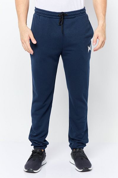 Tapout Men Regular Fit Drawstring Brand Logo Jogger Pants, Navy
